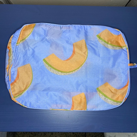 BAGGU Packing Cube Japanese Produce Cantaloupe Blue Print NWOT - Picture 1 of 6